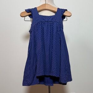 Adorable Navy Blue Kids Dress with Polka Dots